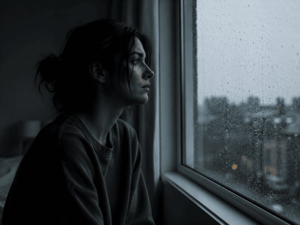 Ilustração de tristeza e isolamento emocional