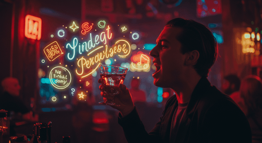 Pessoa com copo de bebida na mão, representando a ideia de falar a verdade ao beber.