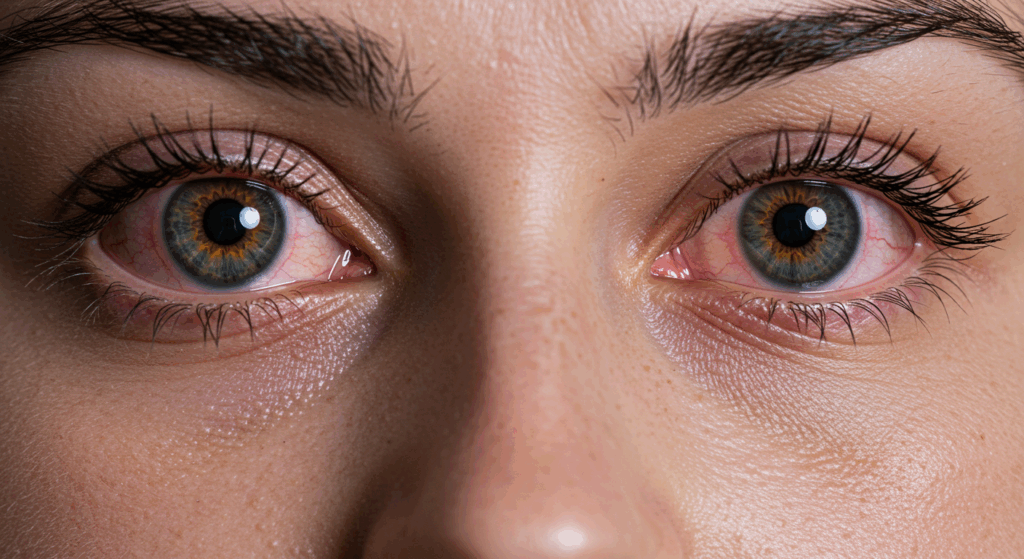 Olhos com pupilas grandes e dilatadas, efeito típico da cocaína e do ecstasy.