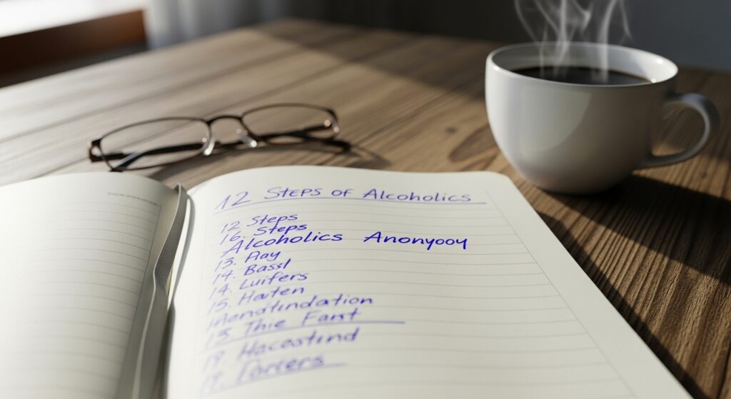 Reunião do grupo AA Alcoólicos Anônimos com pessoas compartilhando experiências sobre recuperação do alcoolismo e sobriedade