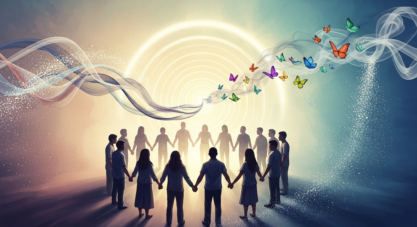 Grupo de pessoas em círculo durante reunião de Narcóticos Anônimos compartilhando experiências de recuperação da dependência química