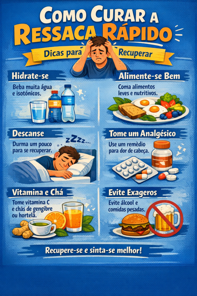Como curar a ressaca rápido com hidratação e descanso
