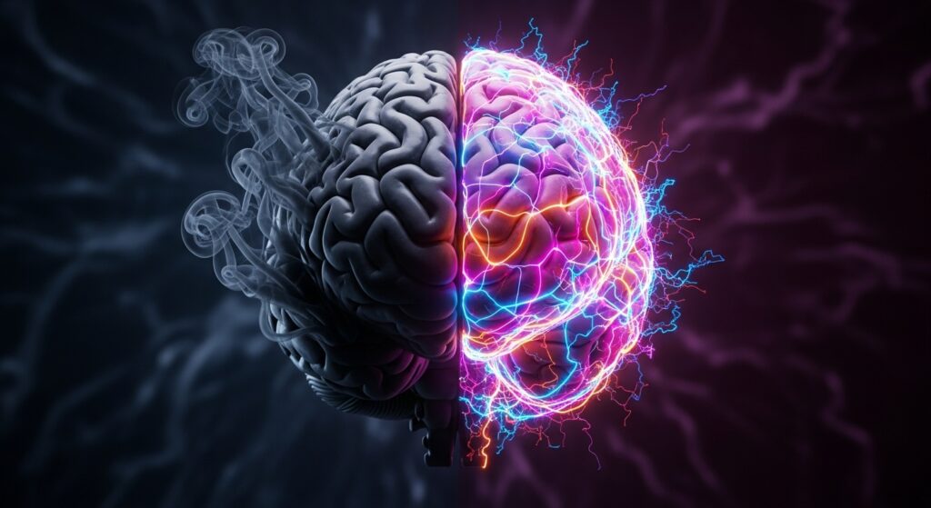 dependência química, com elementos de saúde mental e tratamento psiquiátrico