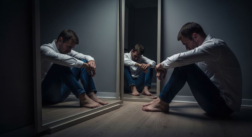 Pessoa em negação sobre dependência química