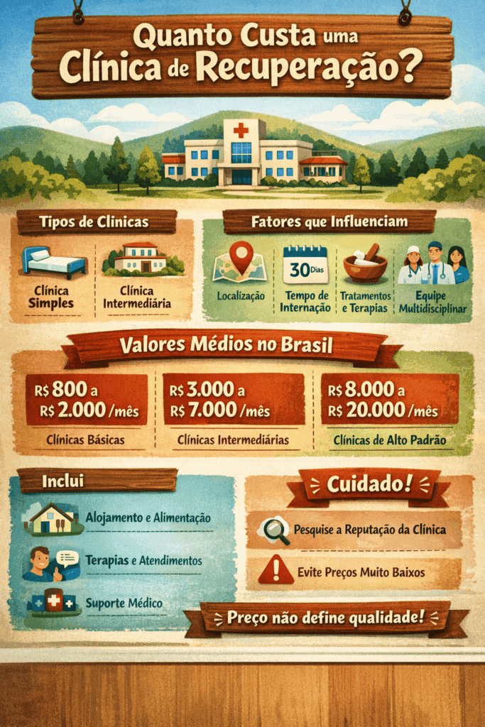 custo de internação em clínica de recuperação