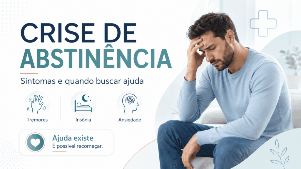 Homem ansioso representando sintomas de abstinência