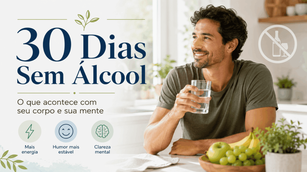 Imagem sobre mudanças no corpo e mente após 30 dias sem álcool