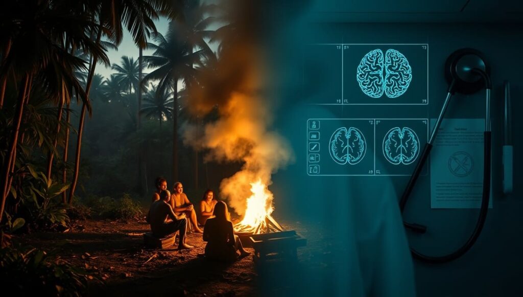 Pessoa refletindo sobre os riscos da ayahuasca