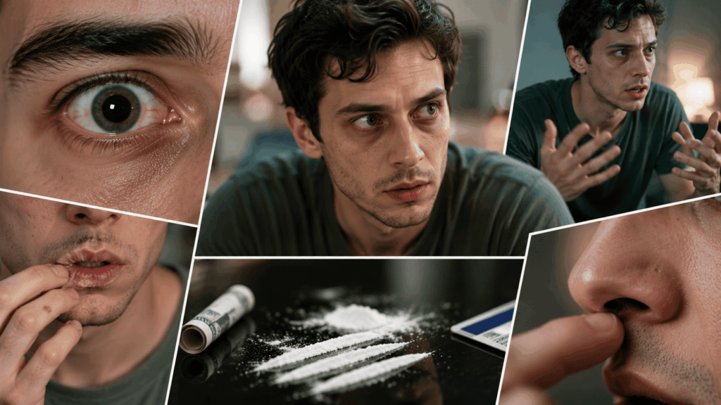 comportamento alterado após possível uso de cocaína