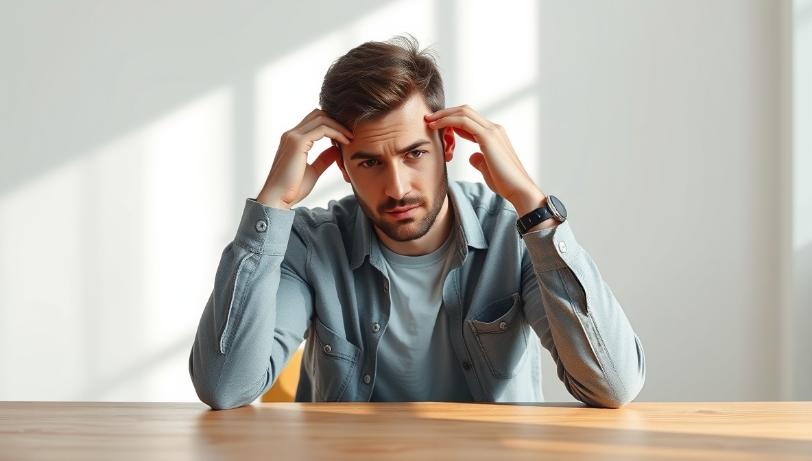 Pessoa ansiosa com sinais de neurose