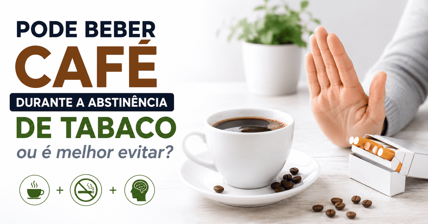 Xícara de café e cigarro representando abstinência de tabaco